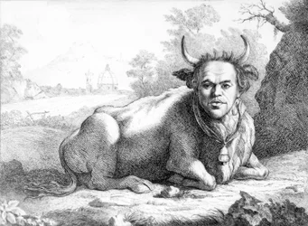 Selbstporträt Karikatur aus 25 Karikaturen, 1768-9